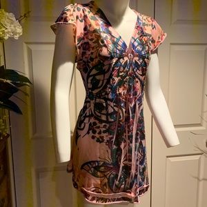 One World live & let live vibrantly colored Tunic